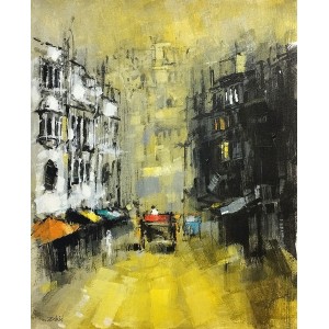 Zahid Saleem, 13 x 16 Inch, Acrylic on Canvas, Cityscape Painting, AC-ZS-153